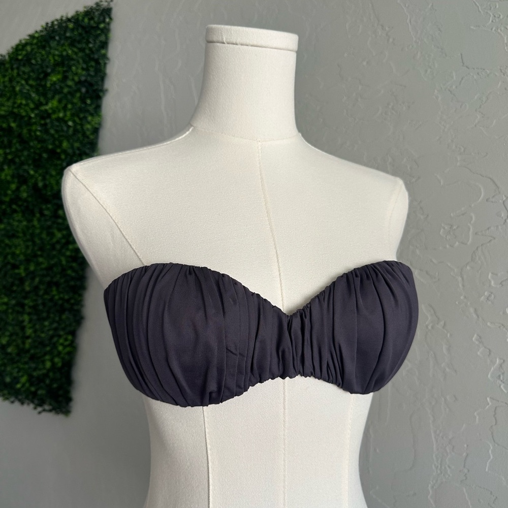H&M Dark Gray Strapless Bandeau Bikini